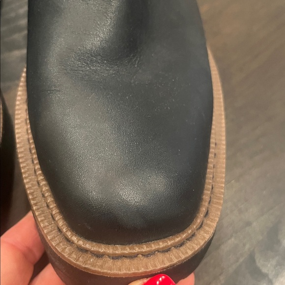 Sam Edelman pull on black leather chunky boot size 8 - Picture 8 of 8